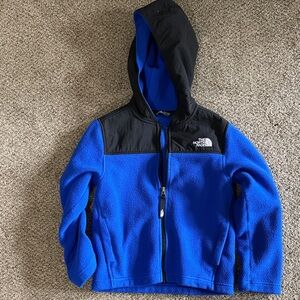 The North Face Black and Blue Hooded Jacket